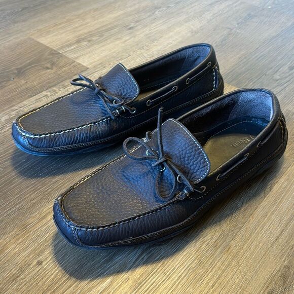 L.L. Bean Leather Moccasin Driver Shoes Men\'s Loafers Slip On Brown 11.5 D main image 9